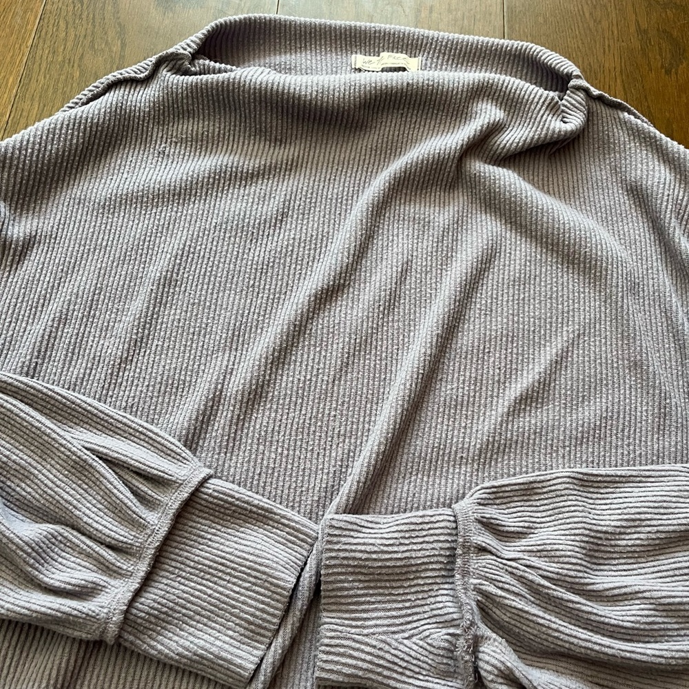 Free People Lilac Ribbed Off-Shoulder Top - Picture 3 of 4